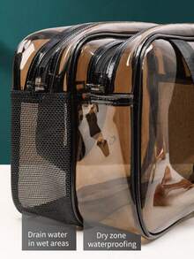 1 túi đựng đồ vệ sinh cá nhân bằng PVC trong suốt, chống thấm nước, thiết kế tách biệt đồ khô và ướt, tiện lợi khi đi du lịch, thích hợp đựng đồ chăm sóc da, mỹ phẩm, cọ trang điểm, phấn phủ, son môi, v.v. Lý tưởng cho bãi biển, trường học, phòng tắm, lễ hội, Ngày Valentine, Giáng sinh, món quà tuyệt vời cho mẹ, gia đình, bạn bè, bạn cùng lớp. Túi đựng đồ, túi trang điểm, vật dụng cần thiết khi đi du lịch. - Nhiều màu - Xem 9