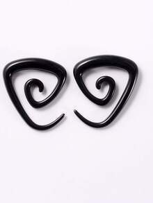 Acrylic Black Ear Spiral Expander Ear Plugs Triangle Spiral Ear Piercing Stretcher Body Jewelry 1.6mm-10mm - Black - View 9