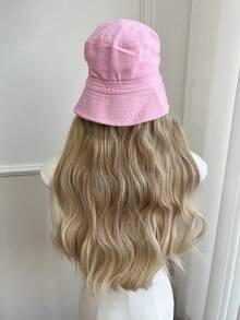 26-Inch Long Curly Synthetic Wig With Integrated Bucket Hat, Suitable For Women's Daily Wear. - Multicolor - View 7