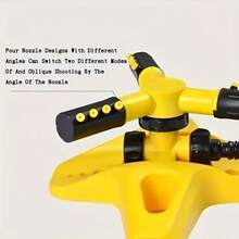 360 Degree Auto Rotating Sprinkler Head, Rotating Sprinkler Head, Nursery Irrigation Sprinkler, Lawn & Garden Watering Sprinkler, Agricultural Irrigation Rotating 3-Arm Spray Nozzle - Yellow - View 7