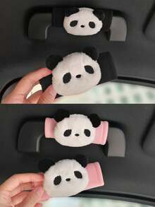 Capa protetora para maçaneta de teto de carro estilo panda, para maçaneta interna do carro, conjunto de maçaneta de teto, conjunto de maçaneta de porta interna, decoração do banco do passageiro. - Puxe as luvas - Ver 6