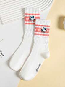 SNOOPY 1双正品图案女士船袜，可爱卡通设计，防臭吸湿，休闲百搭圆领卡通图案袜，适合学生/成人作为礼物和日常穿着。 - 彩色 - 查看 4