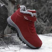 Thickened & Cold-Resistant Men's & Women's Snow Boots, Wear-Resistant & Non-Slip Walking Shoes For Seniors - 紅色 - 查看 3