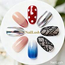 NailLush 10 PCS Handmade Square Press-On Nails | Gothic Punk Luxury Black-Nude Acrylic Nails, 3D Cross & Metal Chain Embellished Star - màu đen - Xem 6