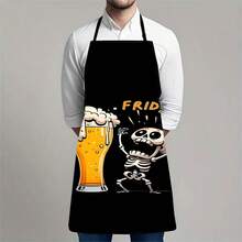 1PC Cartoon Dinosaur Apron Red Green Dinosaur Hugging Design Funny Animal Print Kitchen Apron Cute Cartoon Character Cooking Apron Family Baking Apron Creative Animal Pattern Kitchen Clothing - A - View 7