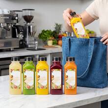Tomnk 12/36/45/56pcs 12/16oz Plastic Juice Bottles With Caps, Reusable Juicing Bottles, Clear Empty Containers For Drinks, Smoothies And Other Beverages - Clear - View 5