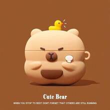 1个3D造型糙米勺，小黄鸭水豚耳机保护套，兼容iPods1/2/3/4/Pro/Pro2/Pro3，女士专属包包挂件 - 彩色 - 查看 1