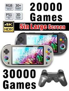 Máy chơi game cầm tay cổ điển màn hình HD 5 inch, hơn 30.000 trò chơi kinh điển và 30 trình giả lập, chơi 2 người không dây, cần điều khiển arcade, nhẹ và di động, món quà tuyệt vời dành cho nam giới và các ông chồng vào ngày sinh nhật hoặc ngày lễ. - Nhiều màu - Xem 2