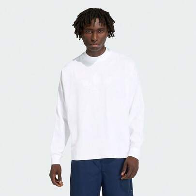 Adidas Originals 男士 P ESS 长袖 T 恤 针织无领 TKD6576