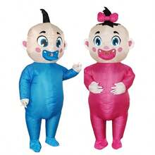 成人COS充气服装，男女通用，可爱卡通设计，快速充气，节日派对表演道具，宽松舒适，防漏气 - 彩色 - 查看 7