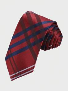 1pc Fashionable Casual Plaid Necktie For Men, Comfortable & Versatile For Daily Wear, Commute, Gatherings, Party, Shirt Matching - A - View 2