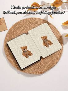 Kingsung Teddy Bear Knit Pattern Tablet Protective Case, Suitable For IPad 9.7/10.2/10.5/10.9/12.9/Pro 11 (10th Gen), Galaxy Tab S6 Lite 10.4 Inch, Kindle Paperwhite (12th Gen, 2024 Release), Kindle (11th Gen, 2022 Release), Kobo Clara Colour, Soft Shock-Proof, Smart Stand/Auto Wake/Sleep Function - Multicolor - View 10