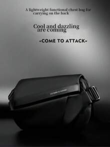 Men's Oblique Shoulder Bag, Functional Cycling Chest Bag, Fashion Messenger Bag For Commuting - Black - View 10