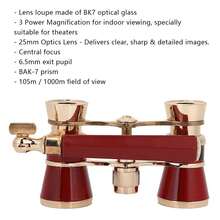 3x25 Tricolor Theater Binoculars (Red, White, Black) | Portable Glasses For Children (Opera And Concert) | Cute Mini Binoculars, Ideal Gift For Children, Shows And Sightseeing While Traveling - Red - View 5