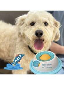 Interactive Licking Mat For Dogs & Cats, Plastic Material, Blue & White Design, Promotes Dental Health And Mental Stimulation, Gift & Celebration Item - 500ml - View 3