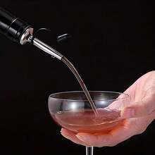 不锈钢酒嘴，葡萄酒瓶倒酒器和醋瓶倒酒器，锥形嘴配橡胶防尘帽，酒吧配件 - 彩色 - 查看 3