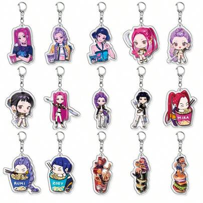1pc Acrylic Double-Sided Keychain Witch Hunting Squad Anime Character Backpack Pendant, Suitable As Friend's Birthday Gift Or Personal Collection (Random Style)
