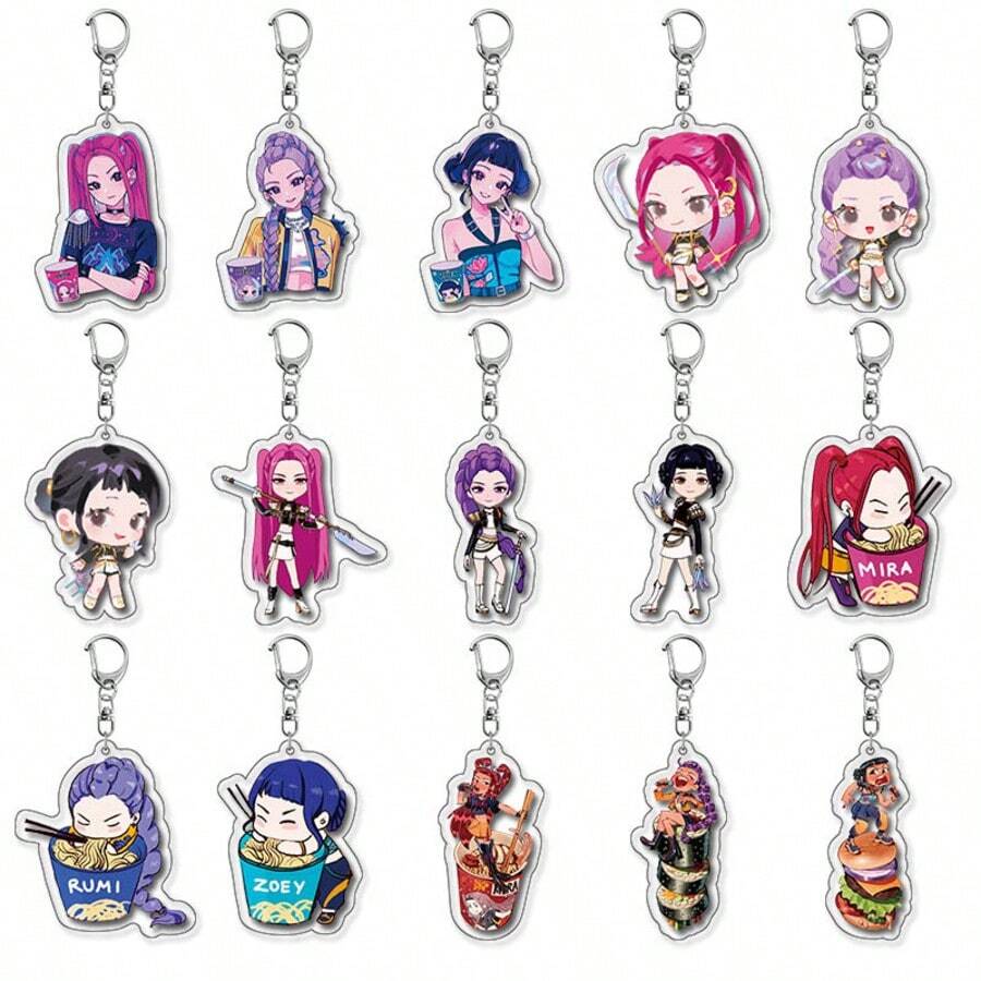 1pc Acrylic Double-Sided Keychain Witch Hunting Squad Anime Character Backpack Pendant, Suitable As Friend's Birthday Gift Or Personal Collection (Random Style) - Multicolor - View 1