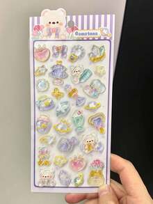1 张动漫人物贴纸，可爱小熊贴纸，可重复使用防水贴纸，DIY 手工贴纸，智能手机壳，笔记本电脑，DIY 项目，笔记本电脑，礼品包装。 - 彩色 - 查看 16
