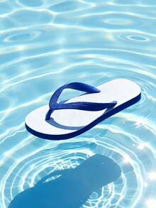 Klassiska gummiflip-flops för män, slitstarka, halkfria, fritids- och strandkläder - Blå - Visa 5