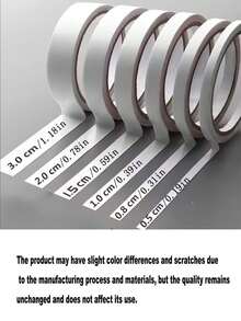 Fita adesiva dupla face transparente (5/10 unidades) - Adesivo forte, ideal para embalagens e decoração de flores, escritório, escola, projetos DIY, artesanato, fotografia, scrapbooking, arte, trabalhos manuais, cartões de felicitações e confecção de presentes. Fita dupla face em diversos tamanhos, adesivo forte, acessórios para decoração de balões DIY, fita para scrapbooking de fotos DIY, molduras e fotos. - Branco - Ver 3