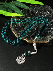 1 Stück limitierte Festival-Edition Rosenkranz mit 33 Perlen aus Harz, einfarbig hochglänzend, Festival-Übergangs-Dhikr-Perlen, zum Erinnern in der Hand gehalten - Verschiedenfarbig - Übersicht 2