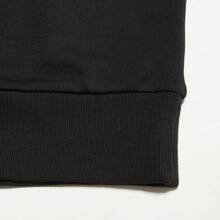 Puma 撞色针织卫衣，男女通用，舒适套头衫，饰有大号Logo，休闲运动装 - 黑色 - 查看 5