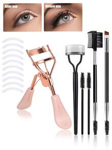 16支/11支/10支装睫毛夹套装,不锈钢材质,宽口设计,轻松打造持久卷翘睫毛,专业化妆师必备工具 - 彩色 - 查看 11