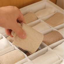 1pc Drawer Style Underwear Storage Box, Multi-Functional Foldable Lingerie Organizer Box, Separate Sock Drawer, Suitable For Bras, Socks, Panties, Belts, Space-Saving Wardrobe Organizer With Handle For Easy Access, Applicable For Closet, Bedroom, Home, Dorm, Also Can Be Used As Room Decor, Bedroom Decor, Valentine's Day Gift, Valentine's Day Decoration - Beige - View 7