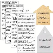 4pcs German Phrase UV DTF Transfer Sheets Compatible With German Quotes Stickers (Friendship, Love, Family) - Rub-On Decals With Letters For DIY Crafts, Glossy Suitable For Glass, Metal, Ceramic, Plastic Cups & Smooth Surfaces - Multicolor - View 3