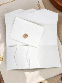 25pcs Tri-Fold Blank Pocket Wedding Invitation Envelopes, DIY Multipurpose Craft Paper Envelopes Suitable For Letters, Postcards, Wedding Invitations, Elegant Folding Invitation Envelopes With Pocket - Perfect For Weddings, Birthday Events 5*7 Inch Invitations, Pocket Invitations, Customizable Invitations, Best Gifts, Wedding Decorations, Home Decor, Room Decor, Party Favors, Bridal - Multicolor - View 6