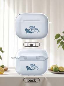 New Shark Pattern Earphone Protective Case, Compatible With IPhone - Also Fits 2/4 Niche Earphone Case, Compatible With 3/Pro/Pro2/Pro3, Great Birthday Gift For Friends/Couples, Practical Present