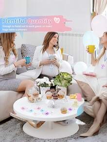 婴儿派对游戏用奶嘴，30个塑料奶嘴，用于婴儿派对装饰DIY，大号婴儿派对奶嘴，性别揭晓派对桌面散落物/寻找婴儿派对游戏道具（粉色，2.75英寸） - 彩色 - 查看 5