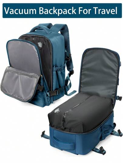 Foldable Travel Laptop Backpack, Airplane Approved, Unisex Travel Bag, 14-Inch Notebook Business Computer Backpack, Waterproof Large Capacity Backpack, Weekend Bag, Black