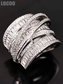 1 PC Pretty Cubic Zirconia Ring For Women For Wedding Engagement Anniversary Party Jewelry Valentine's Day Gift - 1# - View 2