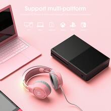 Lightweight Game Headset With RGB Lighting, Wired Over Ear Headphones With Mic For PC, PS, Switch, Stereo Surround Sound, Self-Adjusting - 粉色 - 查看 8