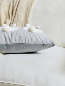 1pc Easter Grey Rabbit Embroidered Throw Pillow Cover, 3D Rabbit Ear Decor Cushion Cover, Suitable For Indoor Decor, Spring/Summer Pillowcase, Inner Pillow Not Included - Grey - View 9