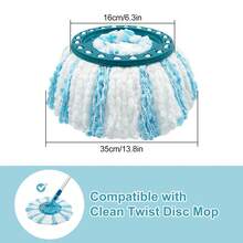 Yuunaie 2/4/5件装加厚柔软超细纤维旋转拖把替换头，兼容Leifheit Clean Twist圆盘拖把，易于组装，深度清洁，可水洗，适用于厨房、浴室地板清洁，返校季必备 - 彩色 - 查看 4