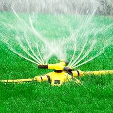 360 Degree Auto Rotating Sprinkler Head, Rotating Sprinkler Head, Nursery Irrigation Sprinkler, Lawn & Garden Watering Sprinkler, Agricultural Irrigation Rotating 3-Arm Spray Nozzle - Yellow - View 2