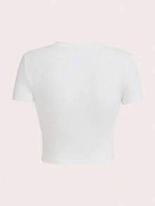 Women's Summer Y2K Spicy Style Turtle Print Casual Simple Everyday Slim Fit Round Neck Short Sleeve T-Shirt Top Women's Summer Cute Top White - White - View 3