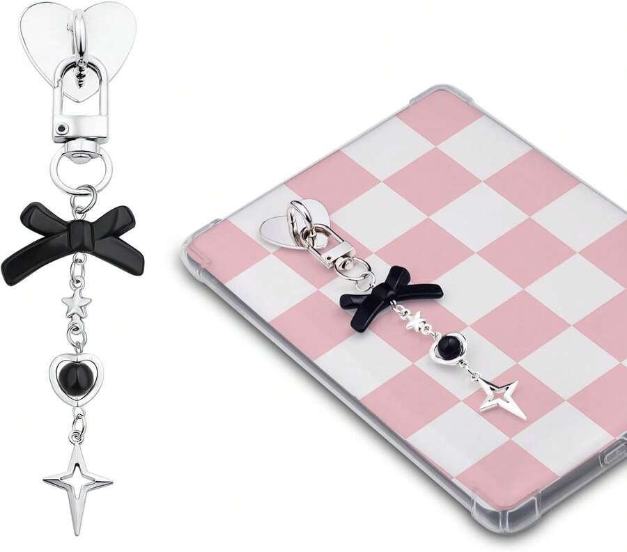 可爱电子阅读器造型手链，可作手机/包包/相机装饰配件，兼容安卓及大多数智能手机，送给母亲、家人、朋友、孩子、生日、节日的礼物，手机链 - Black Bow2 - 查看 1