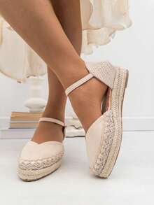 VIKIVIKI SHOES Women's Platform Espadrilles With A Thick, Non-Slip Sole, Y2K Vintage Bohemian Style, Comfortable For Walking, Ideal For Summer, Vacations, The Beach, City Wear, And Everyday Outfits, Perfect For Fresh Looks And Getaways. Estimated Delivery: 1-3 Business Days (Peninsula) - 米色 - 查看 4