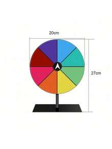1pc Desktop Rotating Prize Wheel - 7.87 Inch Rotating Wheel With Heavy Duty Base, Prize Wheel For Carnival Party, Bar, Lucky Game, Halloween Christmas Party Game Spinner - 8-slot Rainbow Spinner - View 3