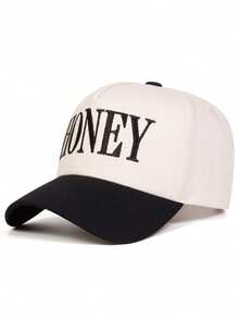 1pc Color Block Letter Embroidered Baseball Cap, Fashion Versatile Polyester Snapback Hat, Suitable For Daily Wear, Great Gift For Family, Friends, Boyfriend/Girlfriend, Suitable For Christmas, Mother's Day, Father's Day, Teacher's Day, Birthday - Multicolor - View 9