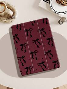 Ốp bảo vệ máy tính bảng màu đỏ rượu vang kèm nơ, tương thích với iPad 9.7/10.2/10.5/10.9/12.9/Pro 11, thế hệ thứ 10, tương thích với Samsung Galaxy Tab S6 Lite 10.4 inch, tương thích với Kindle Paperwhite thế hệ thứ 12 năm 2024, Kindle (thế hệ thứ 11) ra mắt năm 2022, chống rơi vỡ, chân đế thông minh/tự động bật/tắt màn hình, một món quà lễ hội tuyệt vời. - Nhiều màu - Xem 2