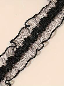 1pc Women's Retro Fashion Elastic Mesh Wavy Necklace Gothic Choker Collar Necklace - Multicolor - View 5