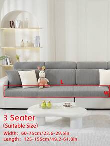 1pc Leaf Pattern Jacquard Sofa Cover, Warm And Soft Plush Slipcover, Versatile Design For Cozy Home Style - Grey - View 17