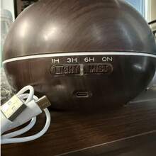 Aromatherapy Diffuser & 6 Essential Oils Set, 550ml Diffuser Ultrasonic Diffuser Cool Mist Humidifier With 4 Timers 7 Colors Light Waterless Auto Off For Large Room Office, Dark Wood Grain - 杏色 - 查看 10