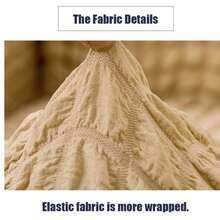 Modern Style Polyester Fiber Solid Color Bubble Gauze Simple Style Elastic All-Inclusive Lace Design Sofa Cover, All Seasons Scratch Resistant Elastic Living Room Sofa Cover Pet Anti-Dirty Universal Sofa Protector Home Decoration - 黃色 - 查看 8
