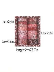 18 Rolls Of Four Seasons Nature Scenery Pattern Washi Tape Set, Spring, Summer, Autumn, Winter And Other Different Flower And Plant Pattern Sticker Rolls, For DIY Handbook Decoration, Card And Photo Making Supplies And Scrapbook Decoration, Simple Gifts For Friends And Classmates - Multicolor - View 10